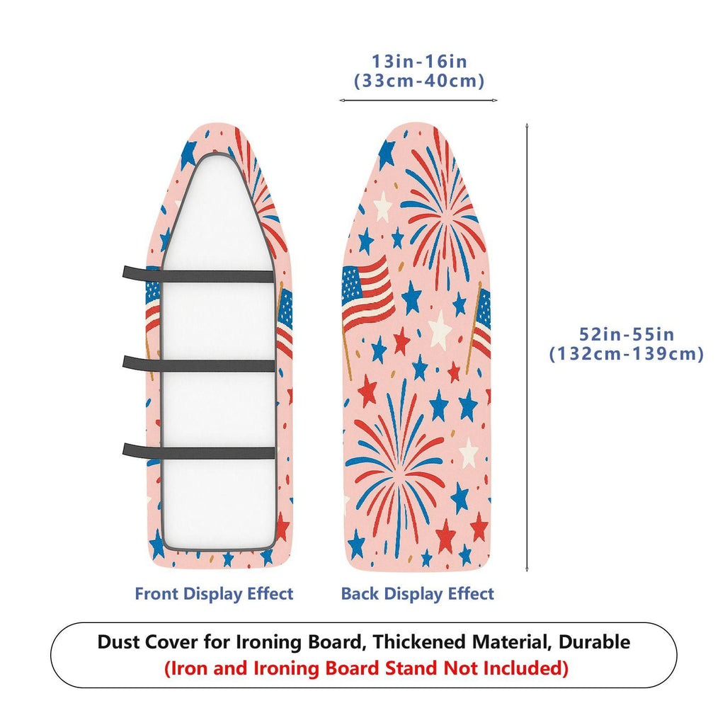 1-Piece Flag Stars Fireworks  Ironing Board Cover, Universal Size, Without Board