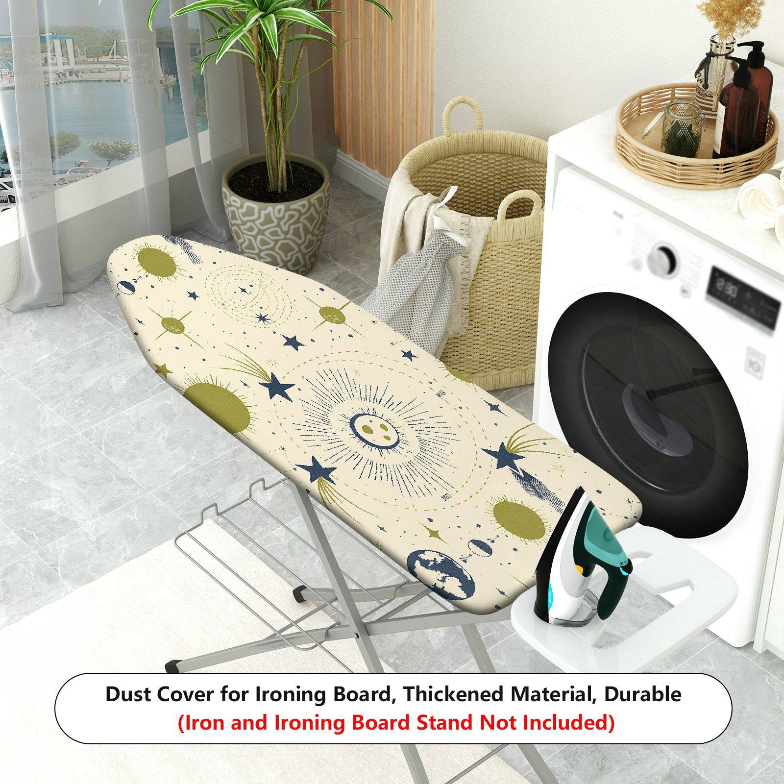 1-Piece Starry Universe Cosmic  Ironing Board Cover, Universal Size, Without Board