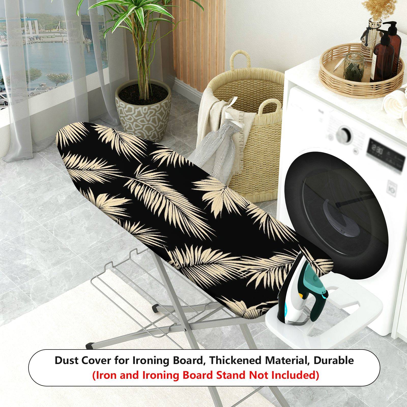 1-Piece Palm Leaf Tropical Exotic  Ironing Board Cover, Universal Size, Without Board