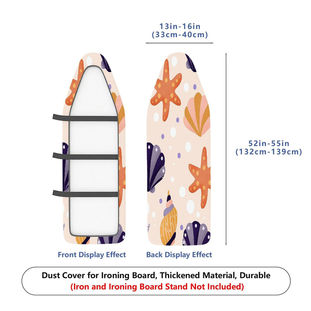 1-Piece Starfish Seashell Ocean  Ironing Board Cover, Universal Size, Without Board