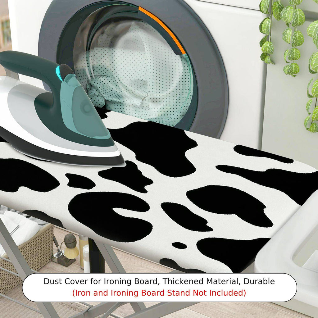 1-Piece Cow Print Pattern Black and White Animal  Ironing Board Cover, Universal Size, Without Board