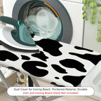 1-Piece Cow Print Pattern Black and White Animal  Ironing Board Cover, Universal Size, Without Board