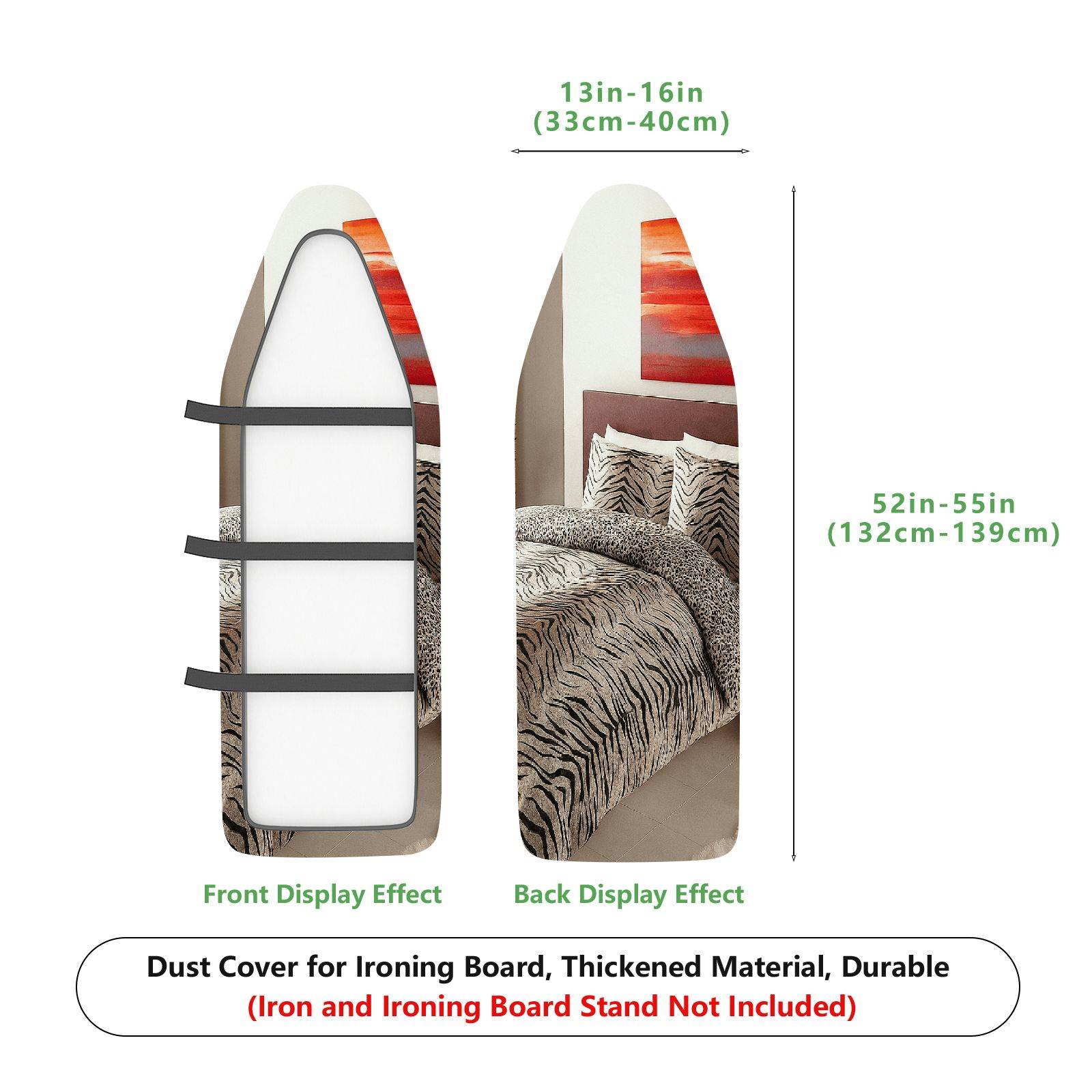1-Piece Zebra Striped Pattern Animal Print Decorative  Ironing Board Cover, Universal Size, Without Board