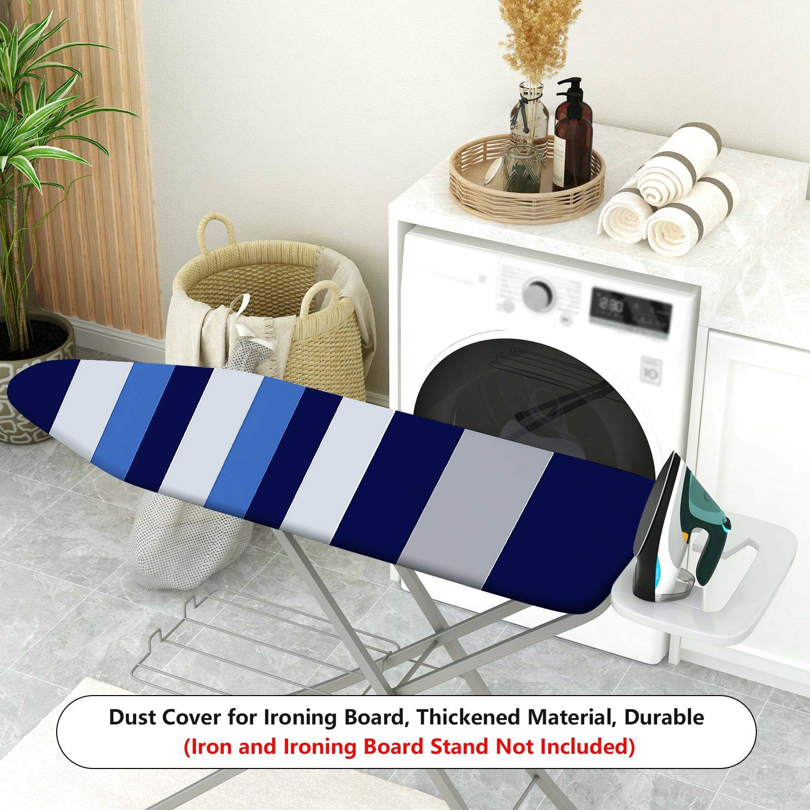 1-Piece Striped Blue Modern Classic  Ironing Board Cover, Universal Size, Without Board