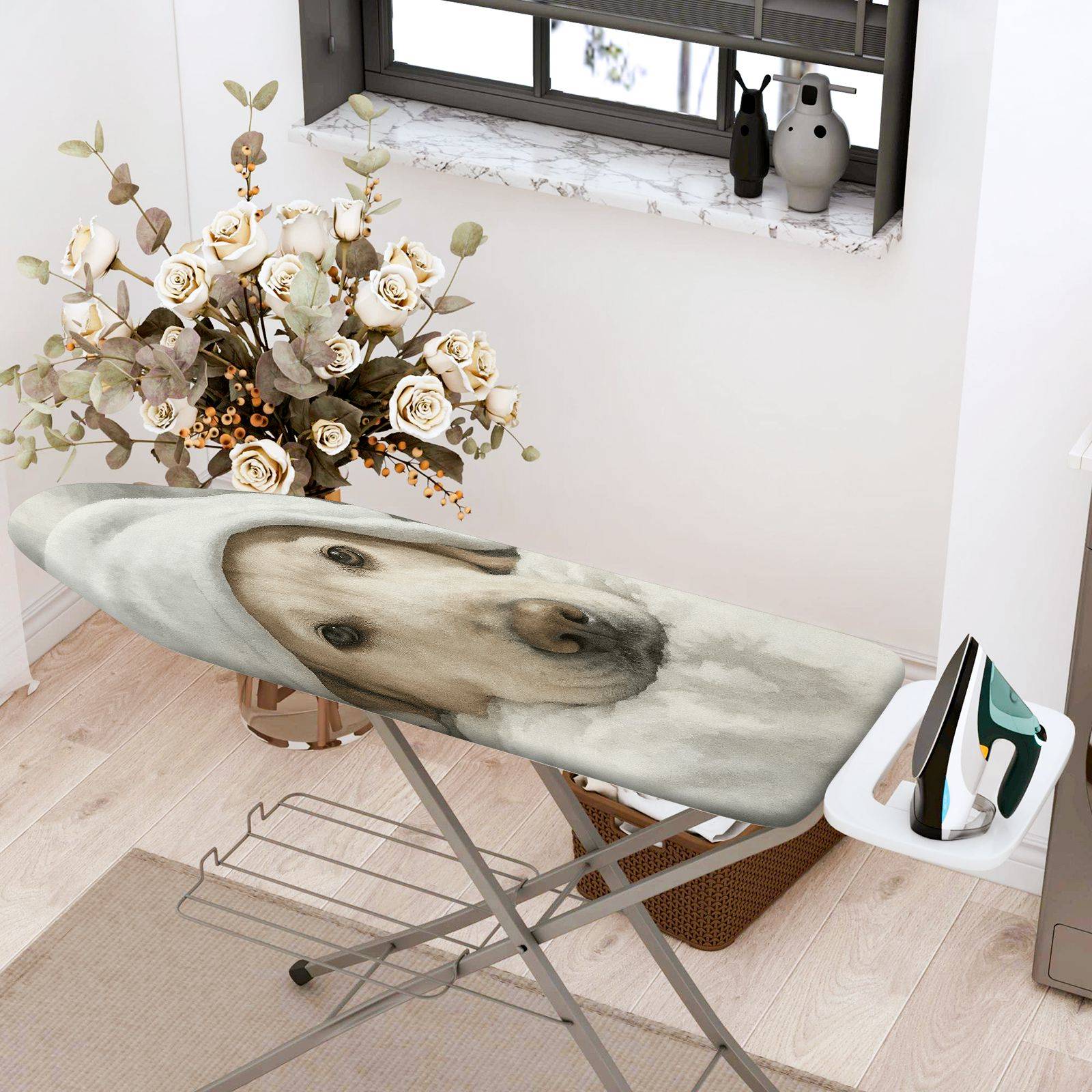 1-Piece Dog Animal Art  Ironing Board Cover, Universal Size, Without Board