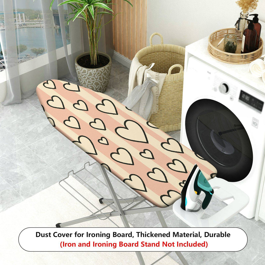 1-Piece Heart Pattern Love Striped  Ironing Board Cover, Universal Size, Without Board