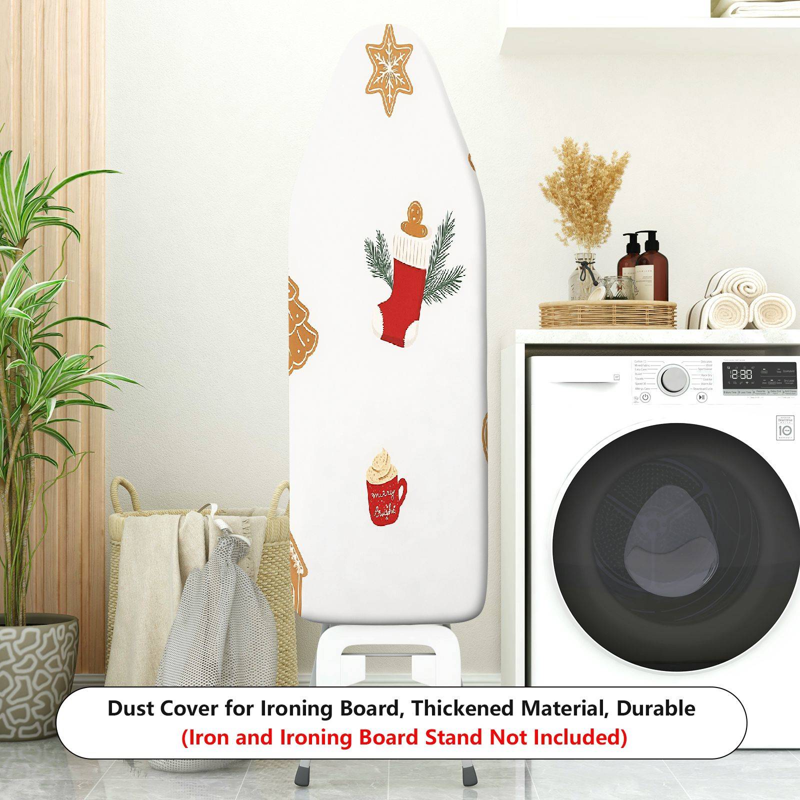 1-Piece Christmas Stocking Cookie Mug  Ironing Board Cover, Universal Size, Without Board