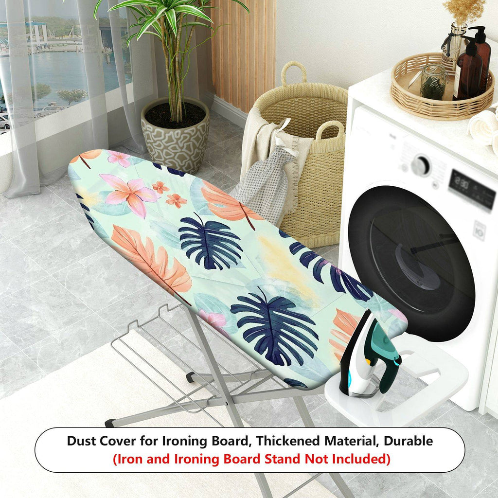 1-Piece Tropical Floral Leaves Pattern Pastel Colors  Ironing Board Cover, Universal Size, Without Board