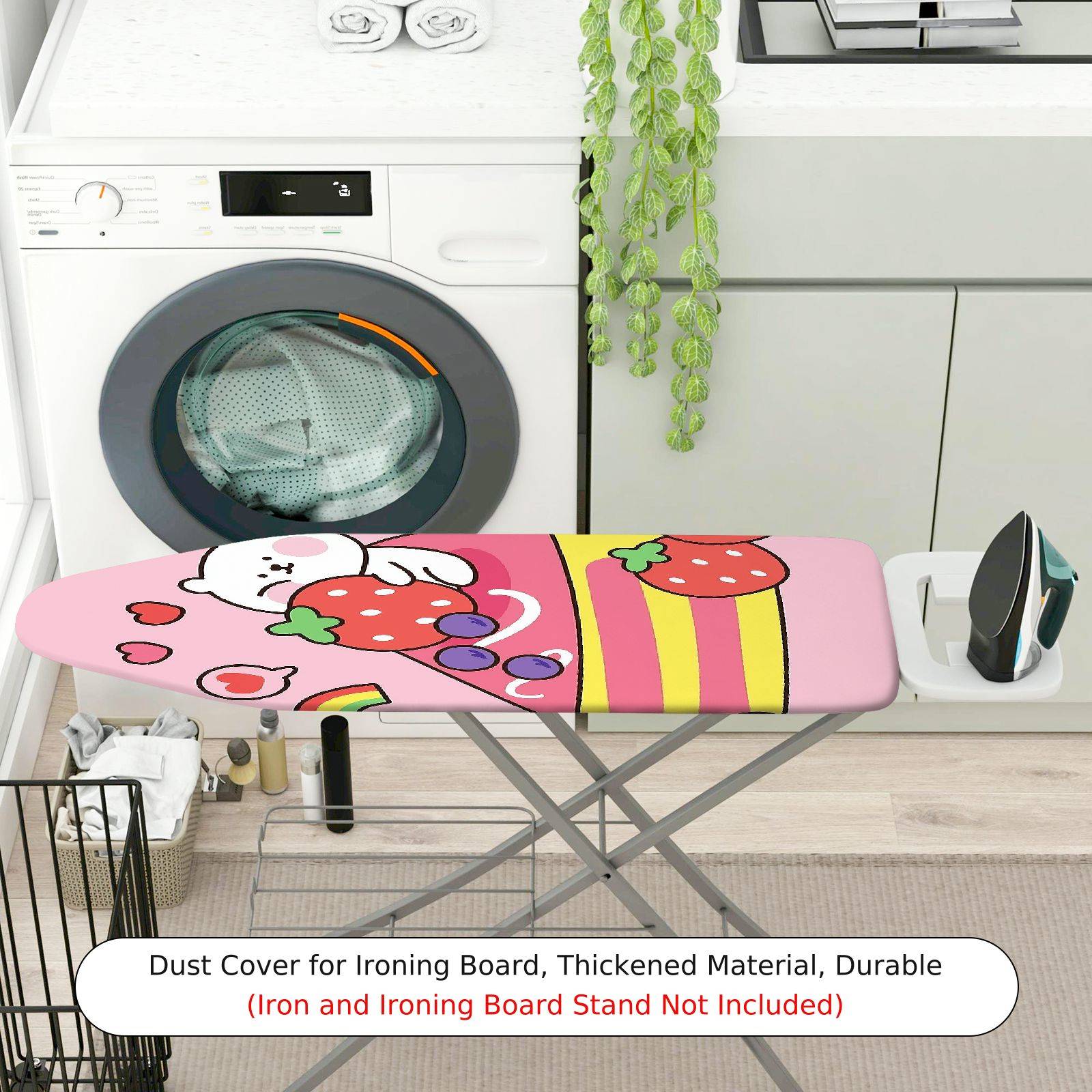 1-Piece Strawberry Rainbow Bear  Ironing Board Cover, Universal Size, Without Board