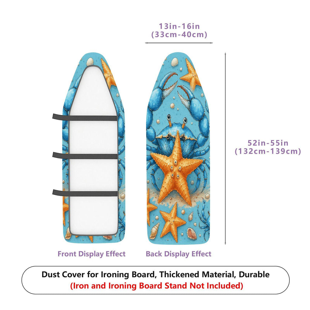 1-Piece Sea Crab Starfish Marine  Ironing Board Cover, Universal Size, Without Board