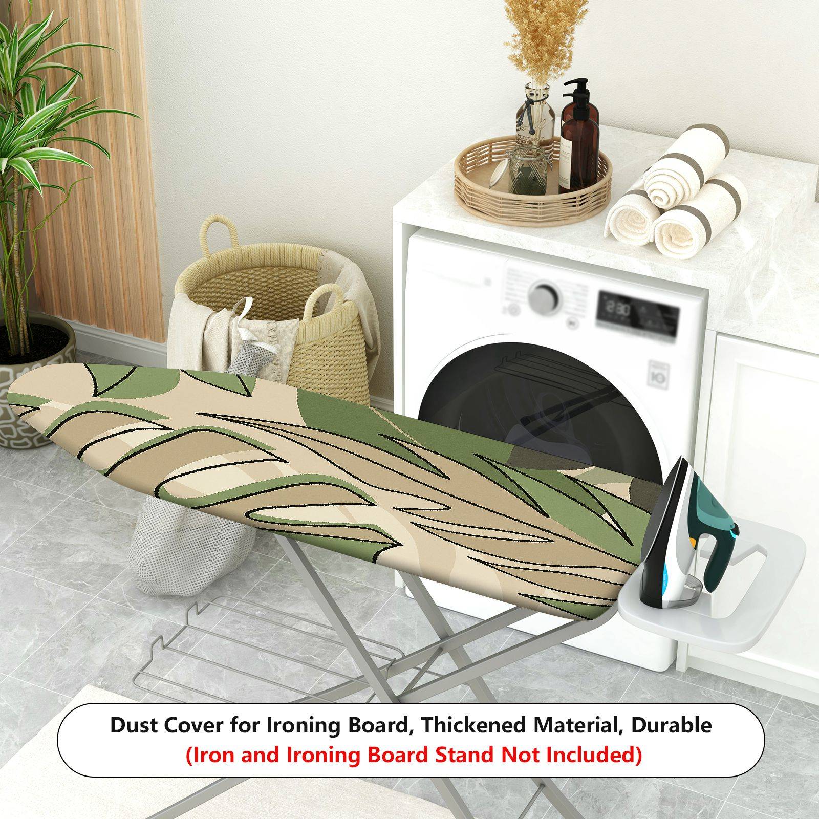 1-Piece Tropical Jungle Camouflage Green  Ironing Board Cover, Universal Size, Without Board