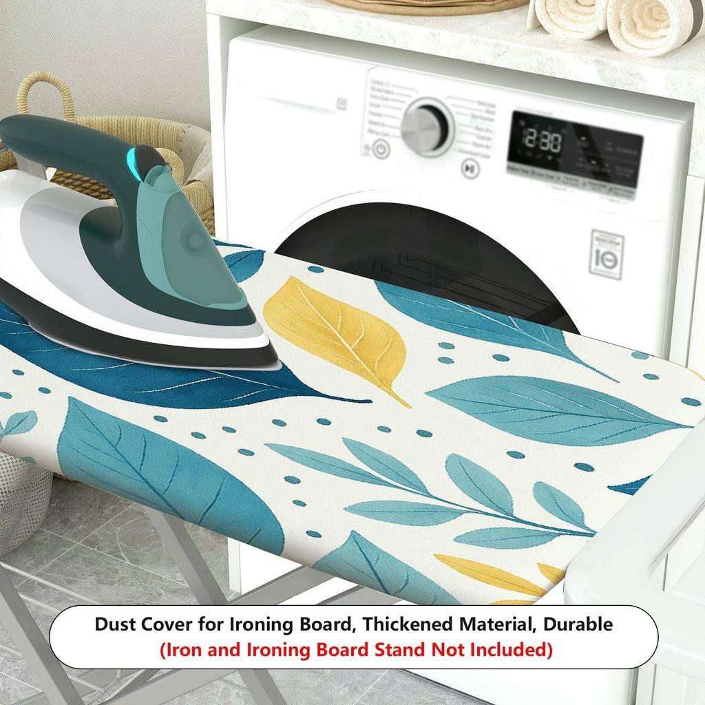 1-Piece Tropical Leaves Pattern Decorative Pastel Blue  Ironing Board Cover, Universal Size, Without Board