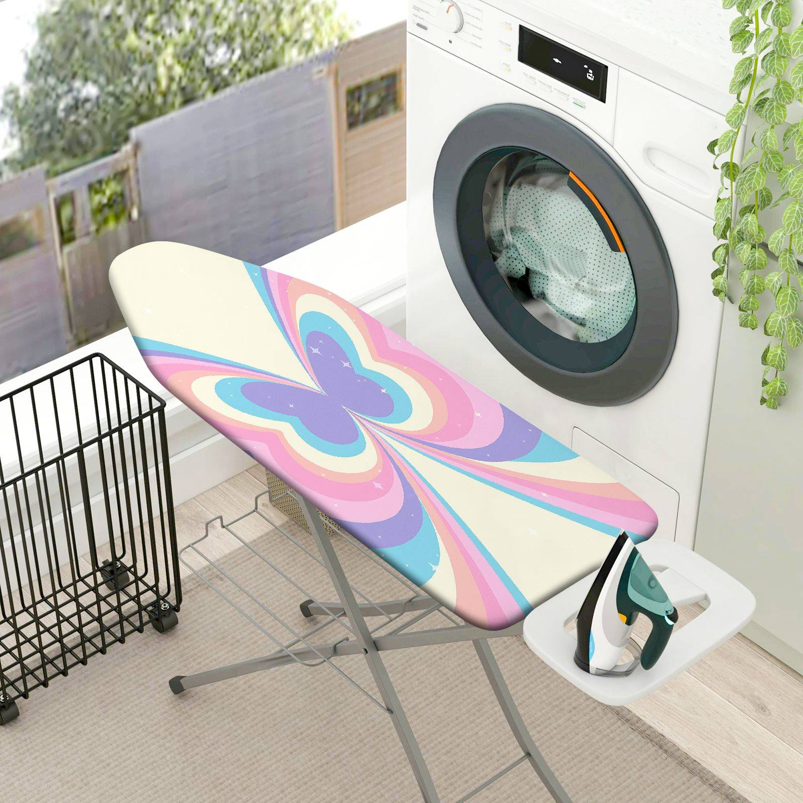 1-Piece Colorful Retro Butterfly  Ironing Board Cover, Universal Size, Without Board