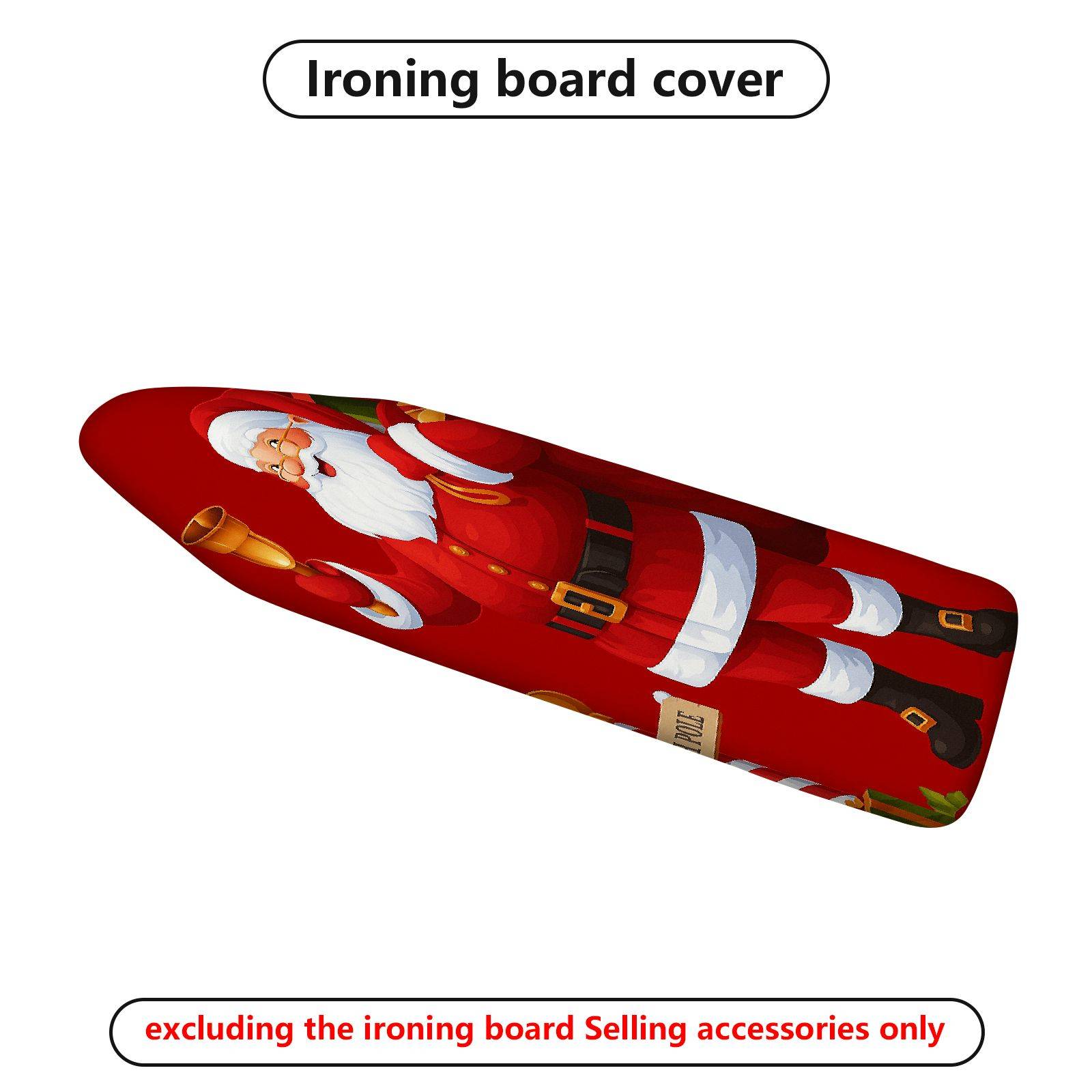 1-Piece Santa Claus Red Festive  Ironing Board Cover, Universal Size, Without Board