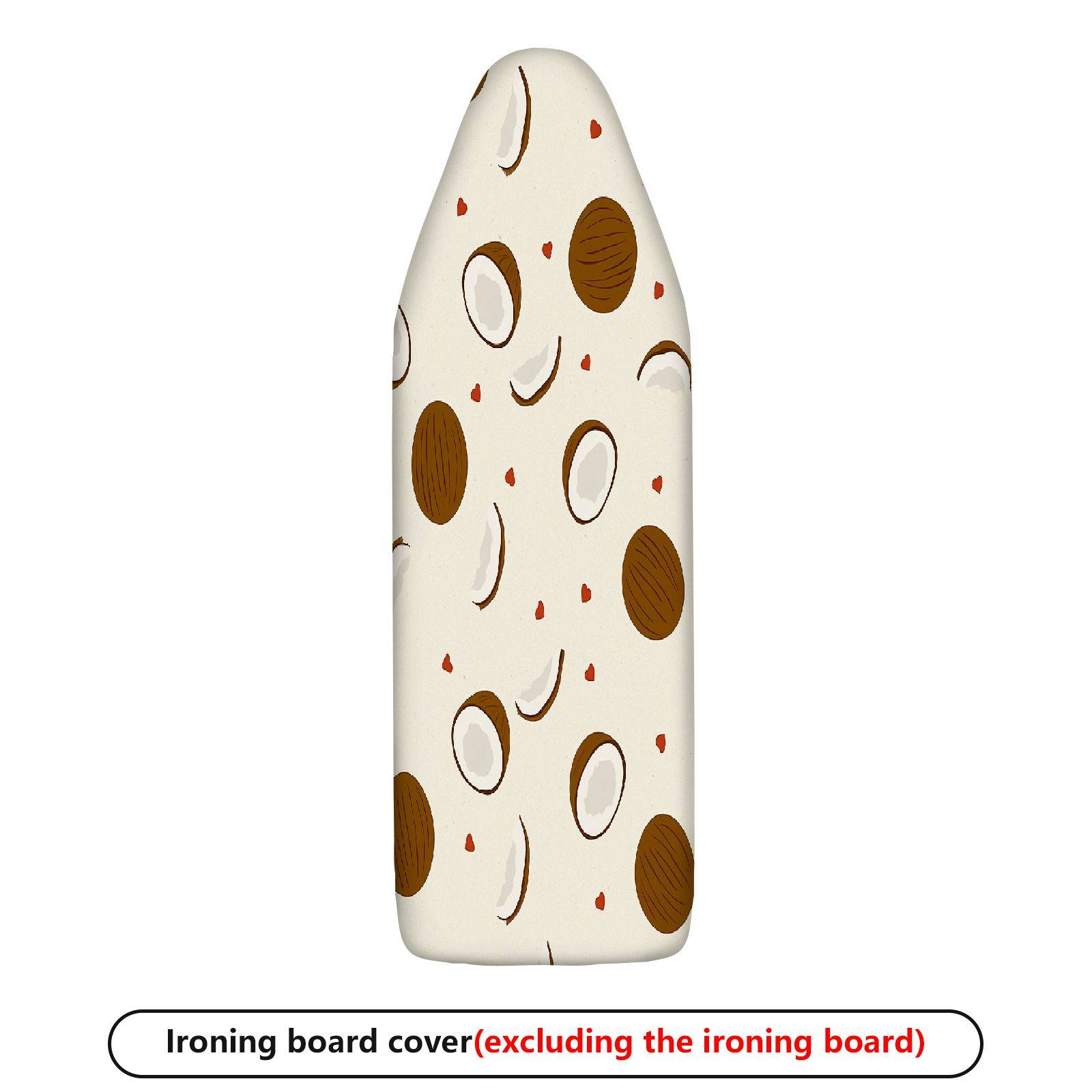 1-Piece Coconut Pattern Tropical Decorative White  Ironing Board Cover, Universal Size, Without Board
