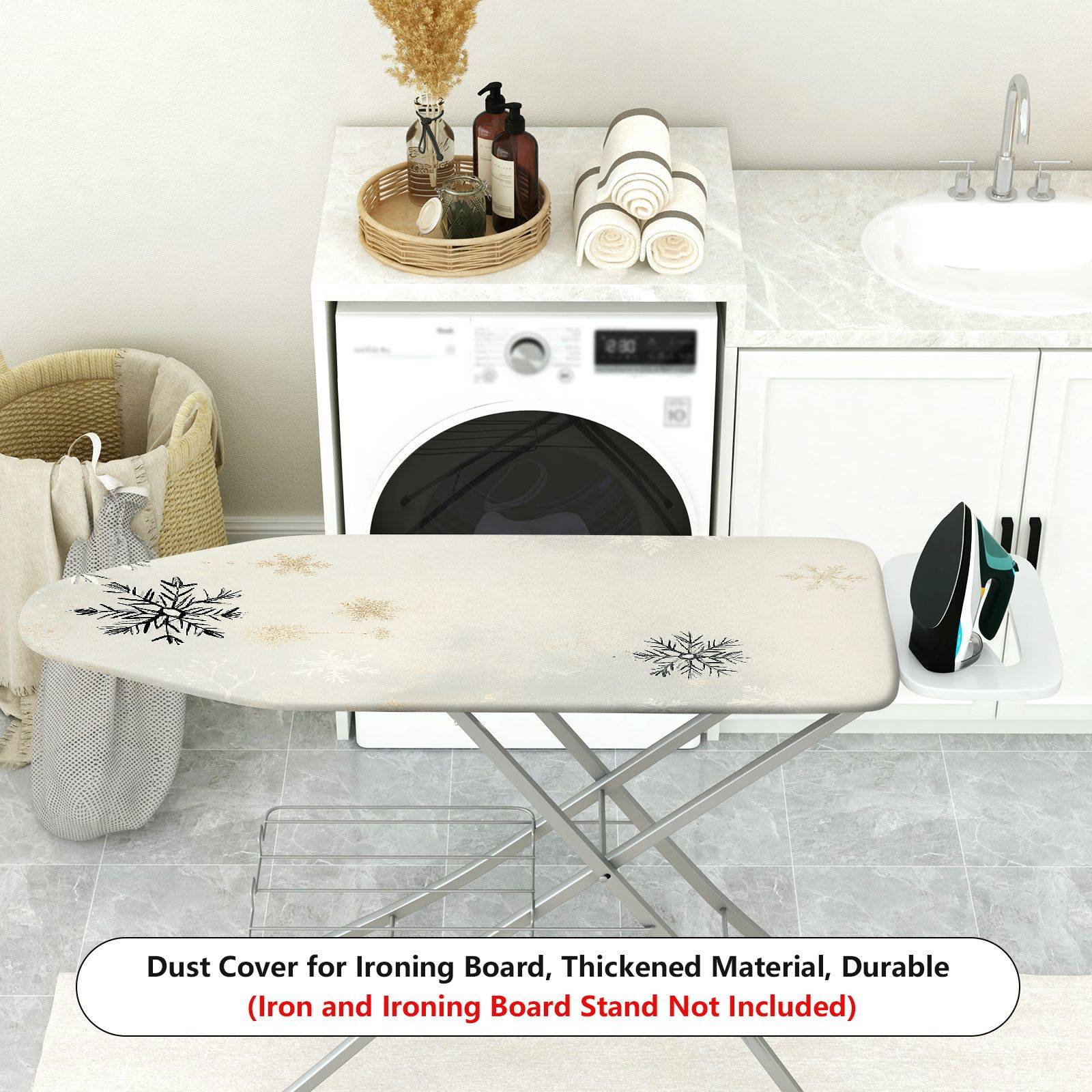 1-Piece Christmas Snowflake Winter  Ironing Board Cover, Universal Size, Without Board