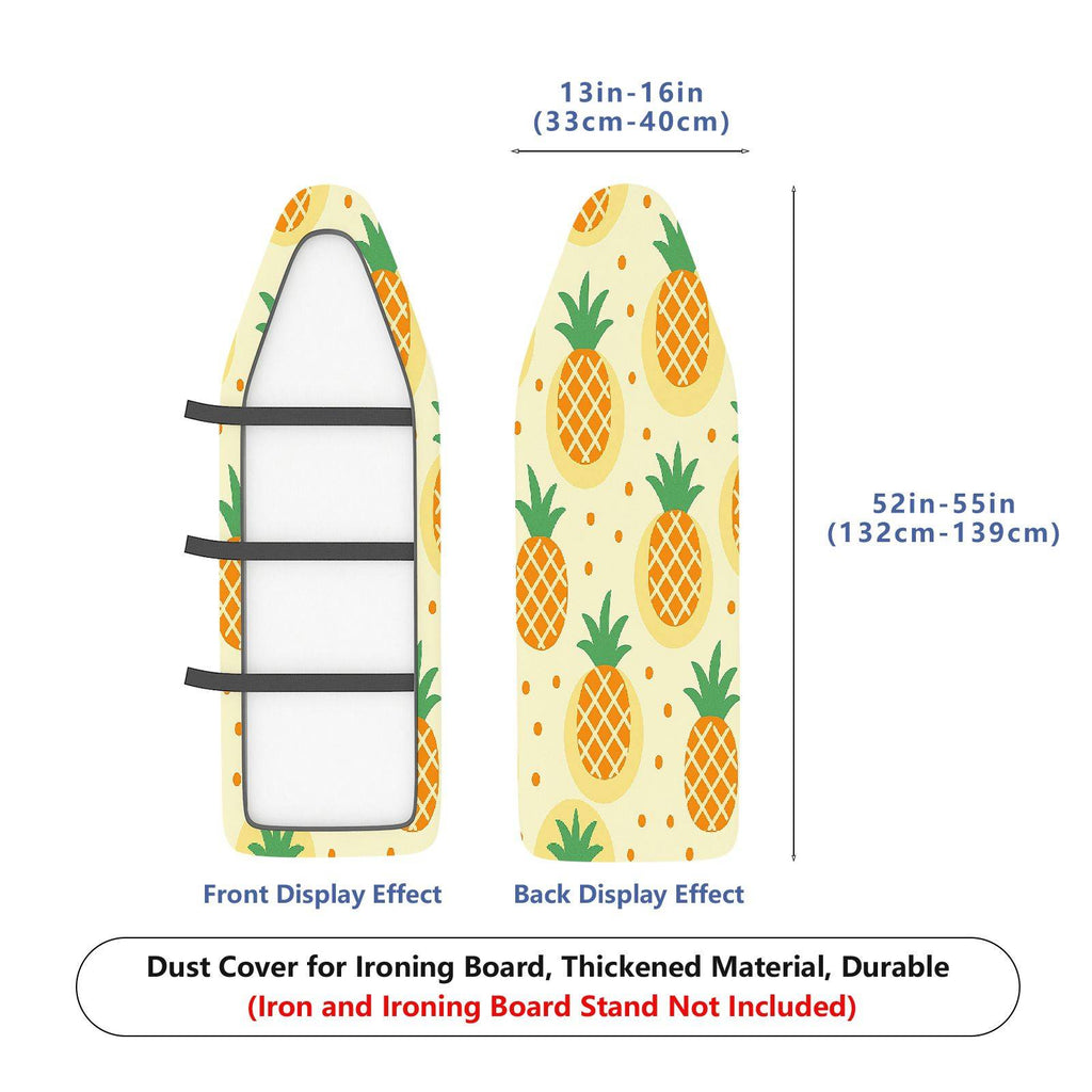 1-Piece Pineapple Pattern Fresh Yellow Tropical  Ironing Board Cover, Universal Size, Without Board