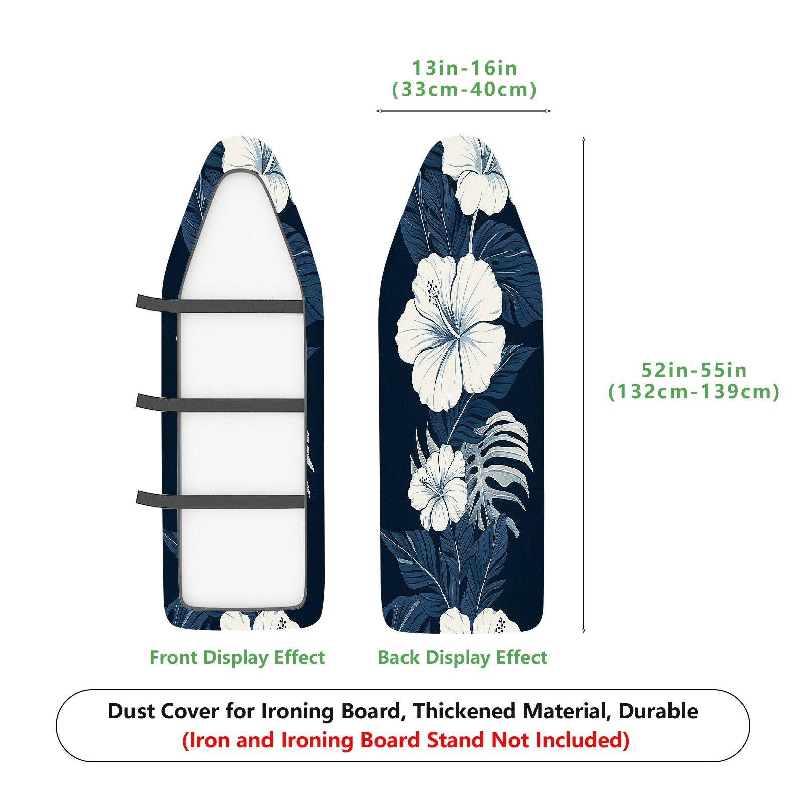 1-Piece Floral Tropical Leaf  Ironing Board Cover, Universal Size, Without Board