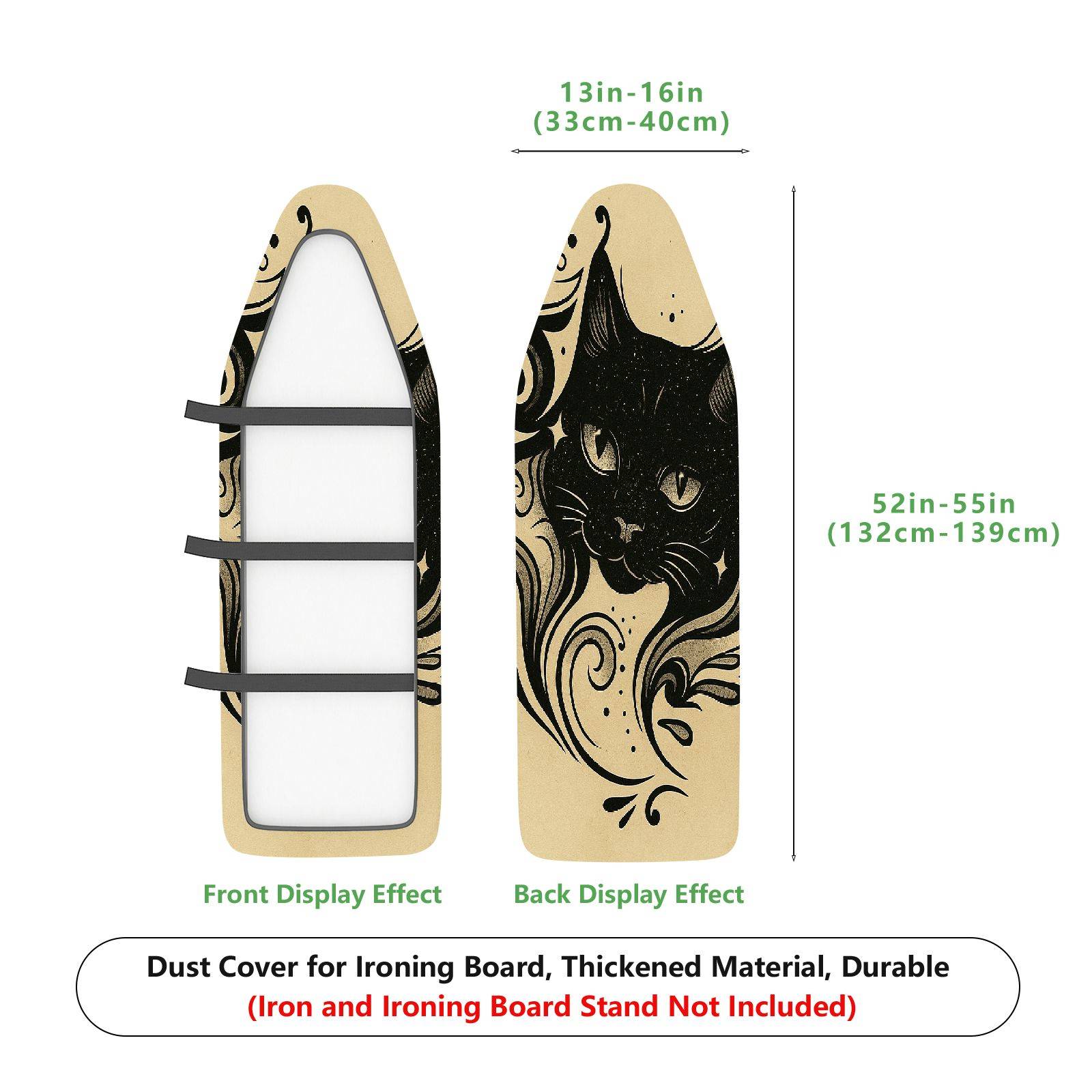 1-Piece Black Cat Abstract Artistic  Ironing Board Cover, Universal Size, Without Board
