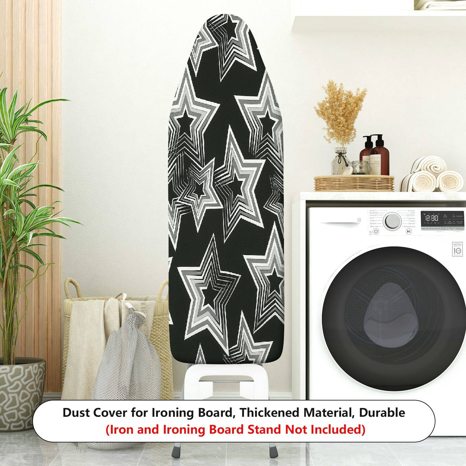 1-Piece Star Pattern Geometric Black  Ironing Board Cover, Universal Size, Without Board