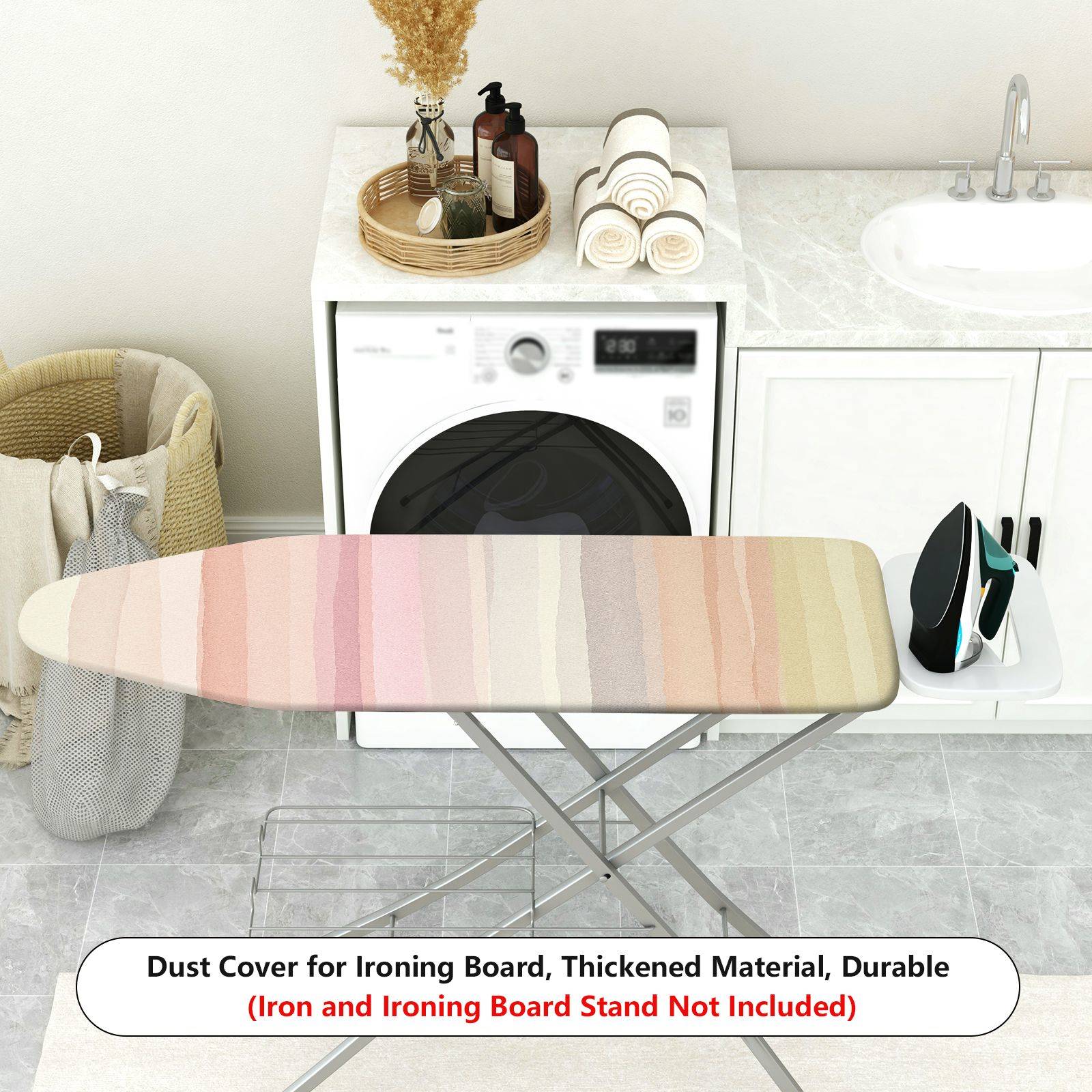 1-Piece Pastel Striped Gradient  Ironing Board Cover, Universal Size, Without Board