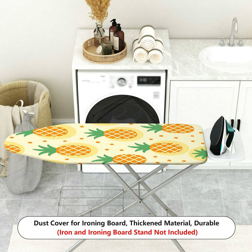 1-Piece Pineapple Pattern Fresh Yellow Tropical  Ironing Board Cover, Universal Size, Without Board