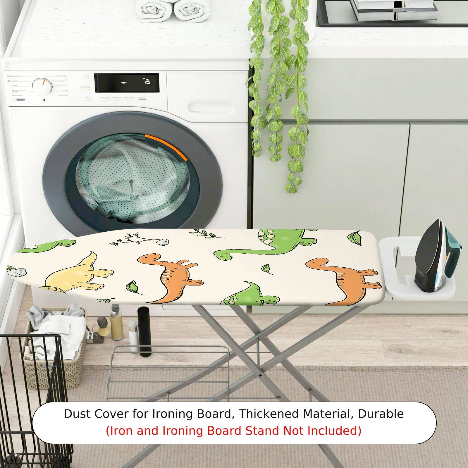 1-Piece Dinosaur  Animal Green  Ironing Board Cover, Universal Size, Without Board