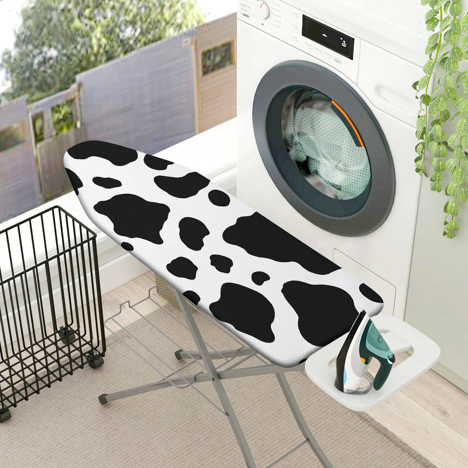 1-Piece Black White Animal Print  Ironing Board Cover, Universal Size, Without Board