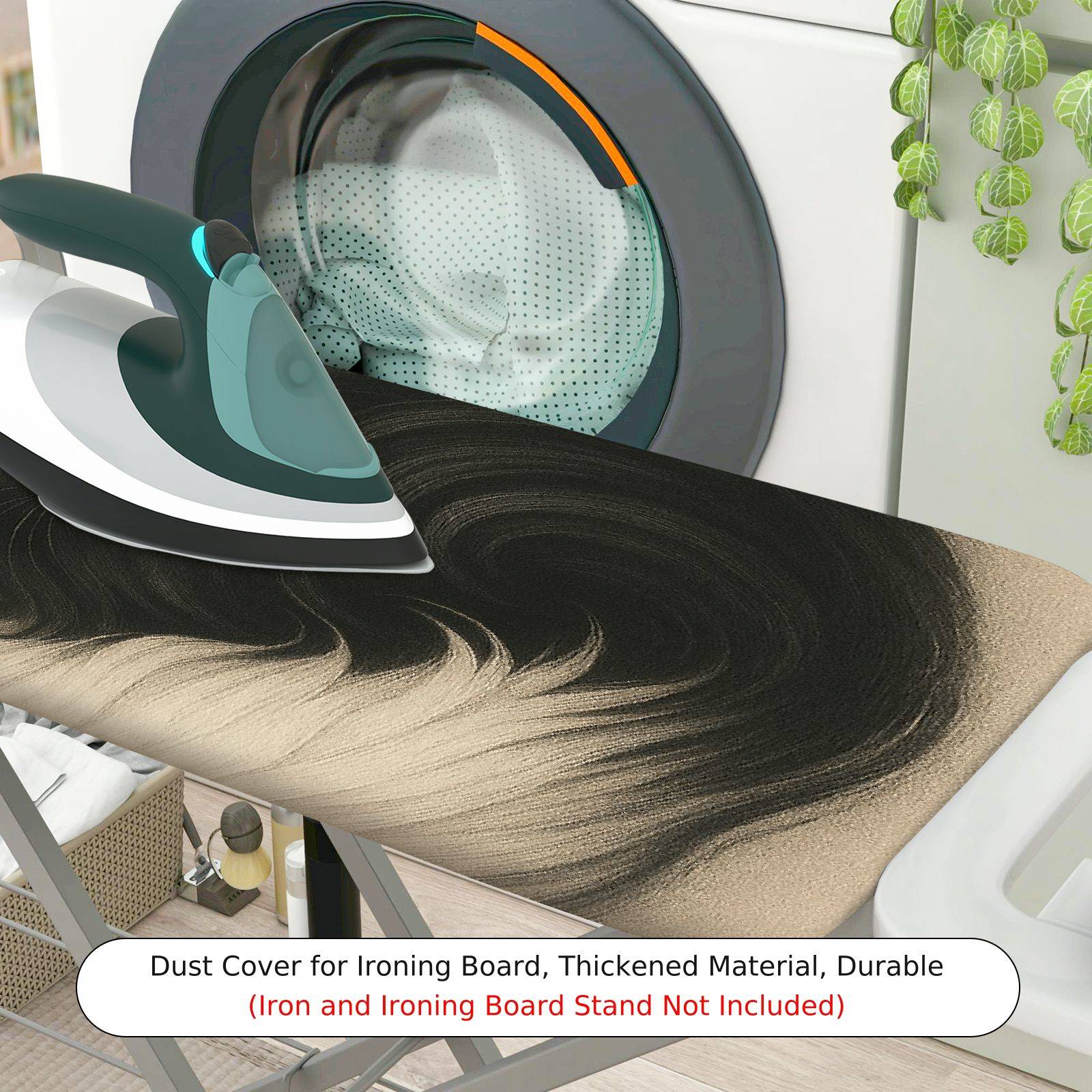 1-Piece Cat Black White Animals  Ironing Board Cover, Universal Size, Without Board