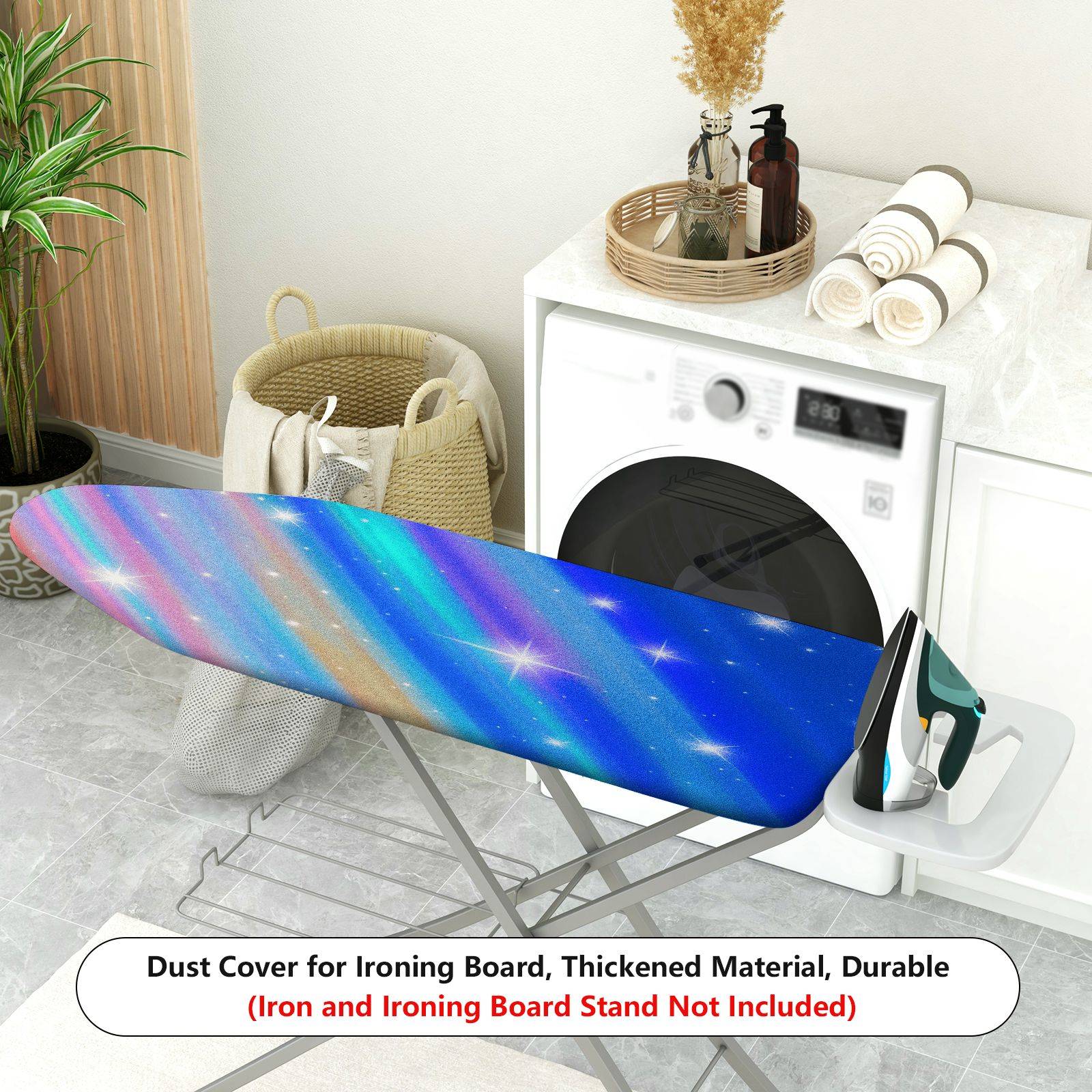 1-Piece Rainbow Star Shine Glitter  Ironing Board Cover, Universal Size, Without Board