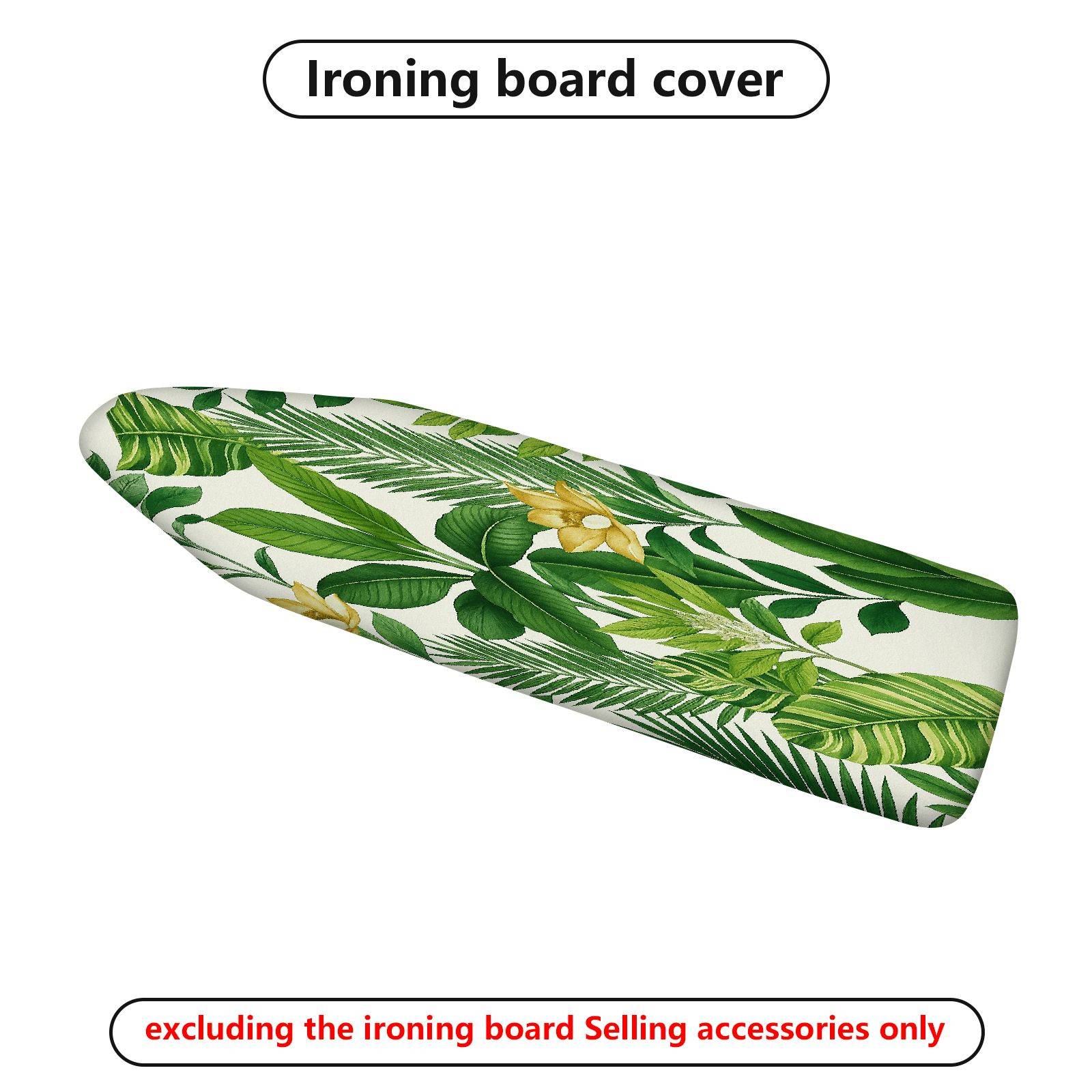 1-Piece Green Leaf Floral Tropical  Ironing Board Cover, Universal Size, Without Board