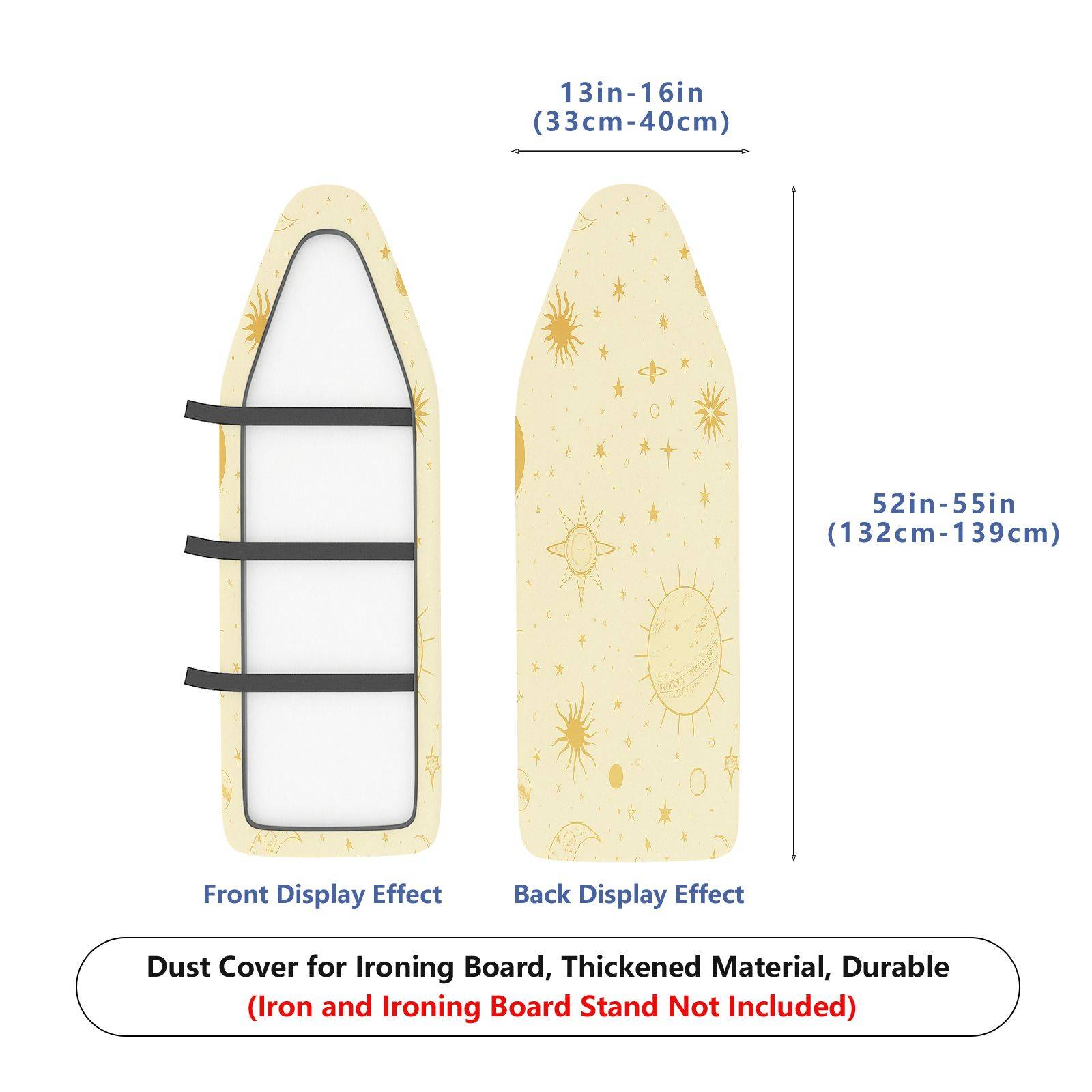 1-Piece Sun Moon Stars Celestial  Ironing Board Cover, Universal Size, Without Board