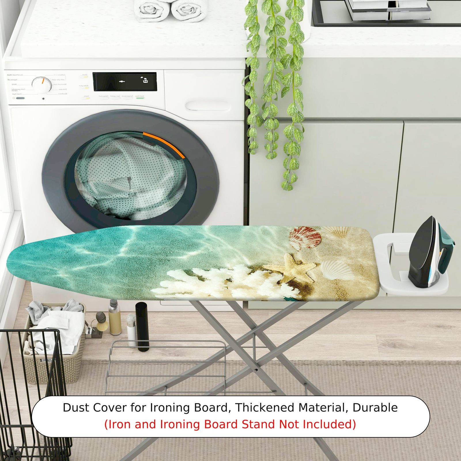 1-Piece Ocean Seashell Starfish  Ironing Board Cover, Universal Size, Without Board