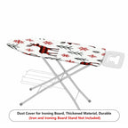 1-Piece Red Plaid Deer Snowflake Christmas  Ironing Board Cover, Universal Size, Without Board