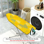 1-Piece Yellow Leaf Pattern Vibrant Tropical  Ironing Board Cover, Universal Size, Without Board
