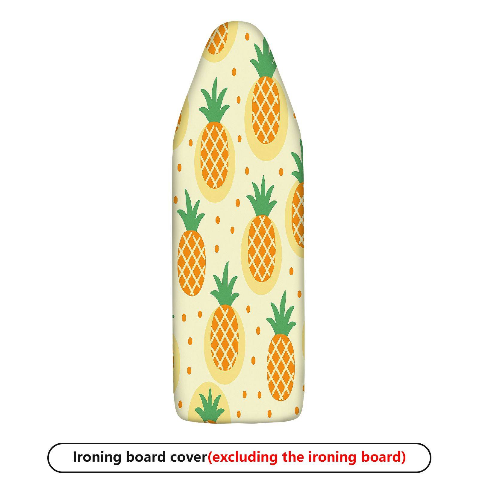 1-Piece Pineapple Pattern Fresh Yellow Tropical  Ironing Board Cover, Universal Size, Without Board