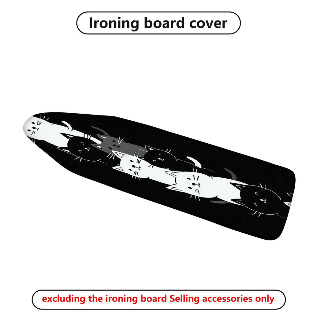 1-Piece Cat Black White  Ironing Board Cover, Universal Size, Without Board