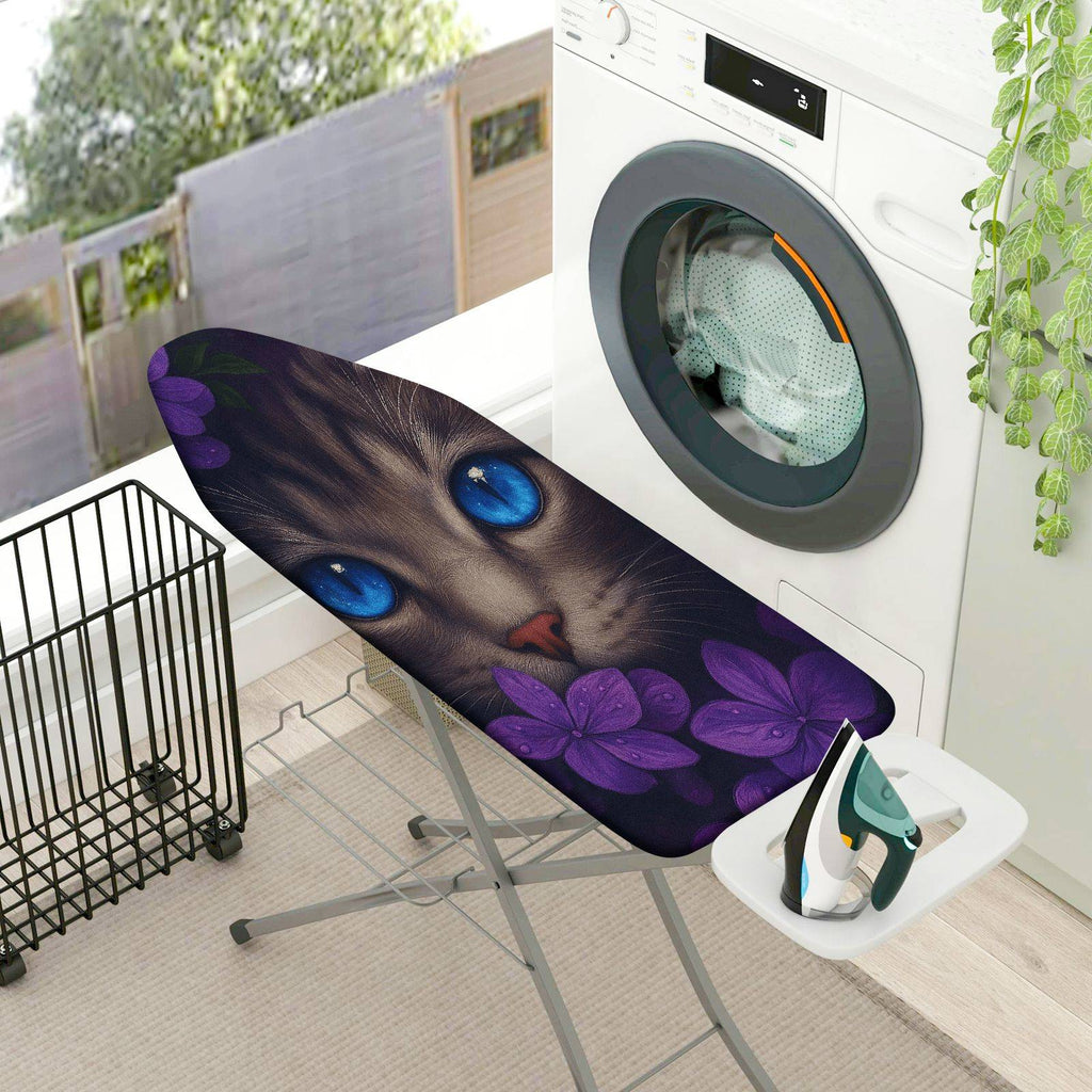 1-Piece Cat Flower Art  Ironing Board Cover, Universal Size, Without Board