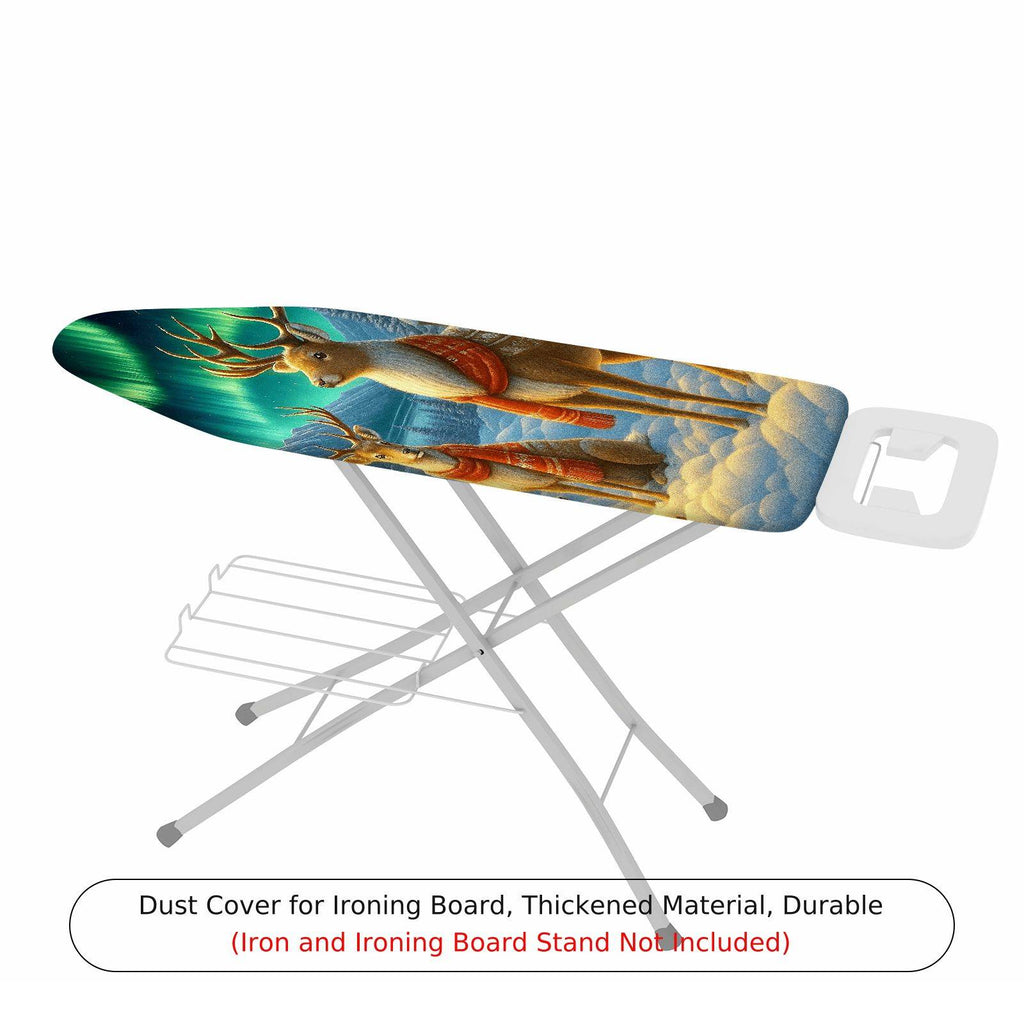1-Piece Reindeer Aurora Winter  Ironing Board Cover, Universal Size, Without Board