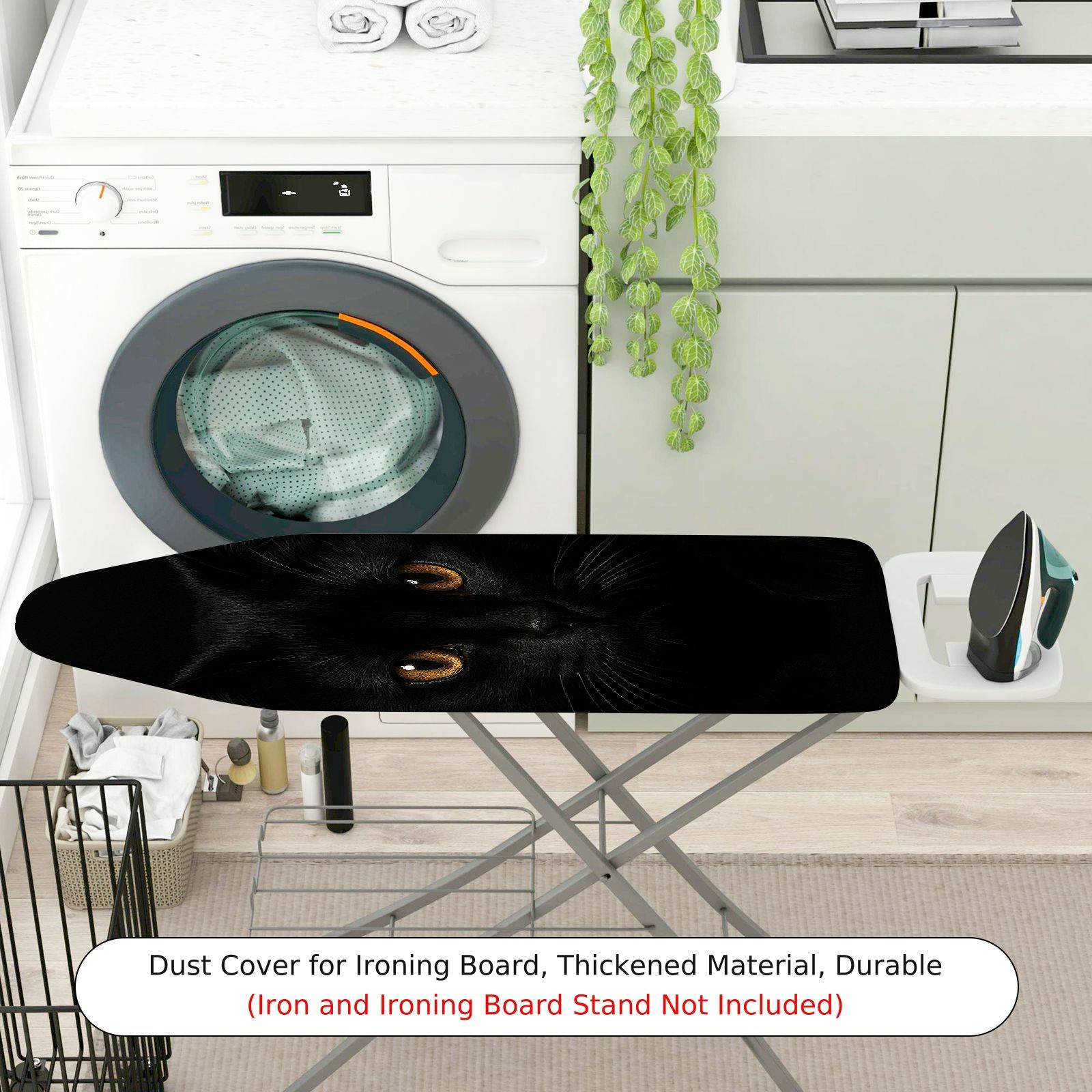 1-Piece Black Cat Animal Eyes  Ironing Board Cover, Universal Size, Without Board