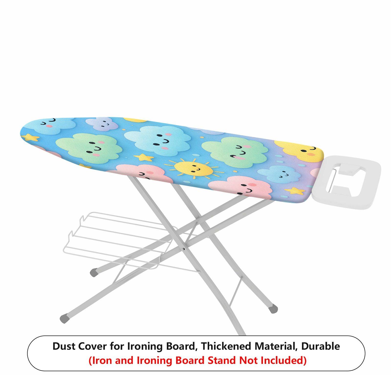 1-Piece Colorful Clouds Stars Smiley Face  Ironing Board Cover, Universal Size, Without Board