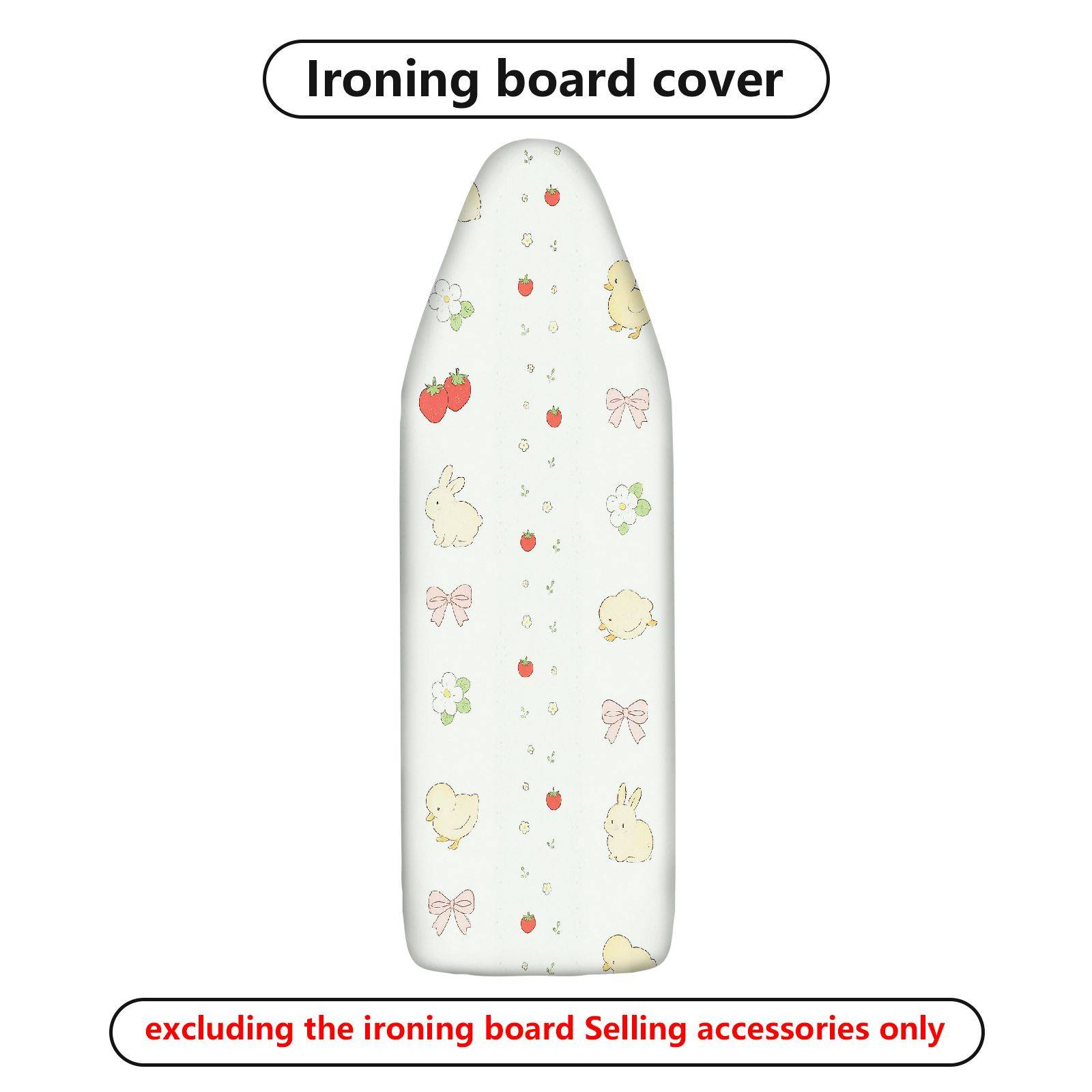 1-Piece Rabbit Strawberry Bow  Ironing Board Cover, Universal Size, Without Board