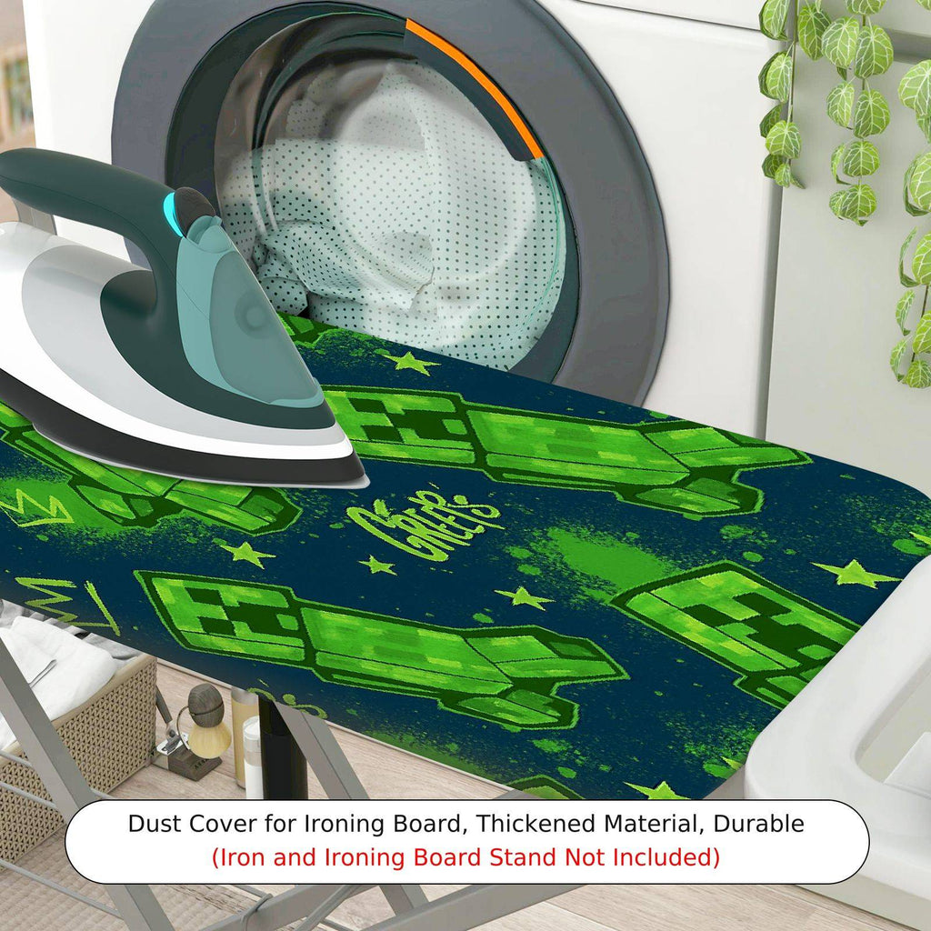 1-Piece Green Stars Blue  Ironing Board Cover, Universal Size, Without Board