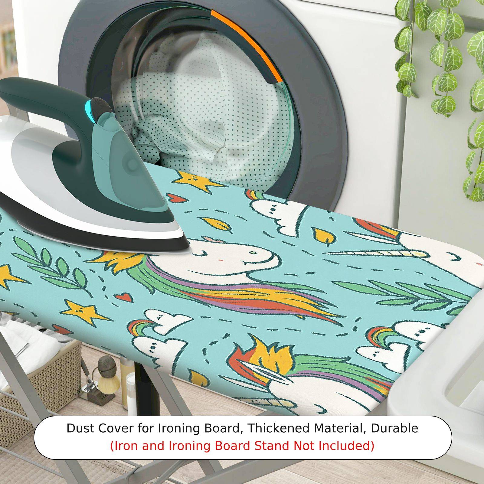 1-Piece Unicorn Star Colorful  Ironing Board Cover, Universal Size, Without Board