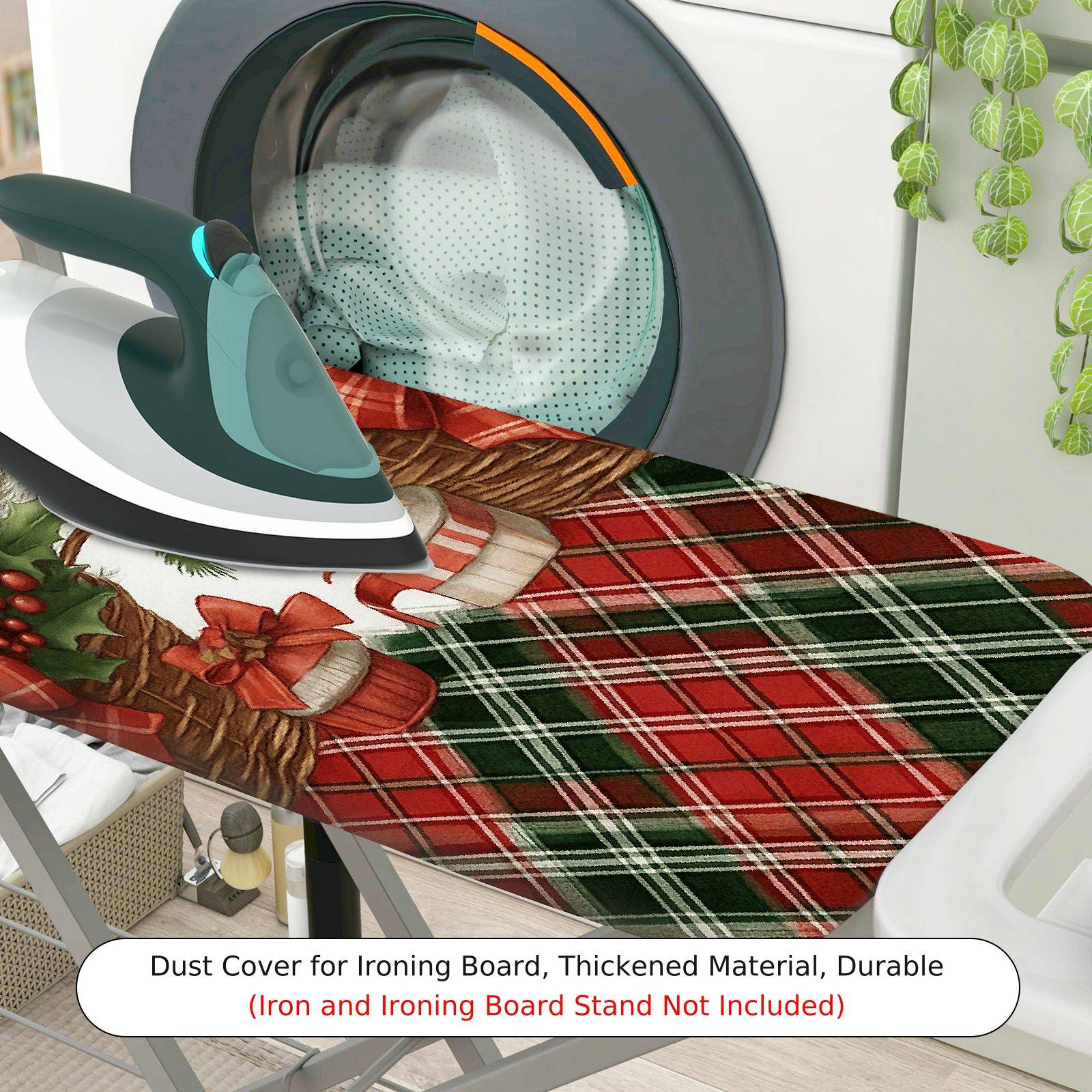 1-Piece Christmas Santa Snowman  Ironing Board Cover, Universal Size, Without Board
