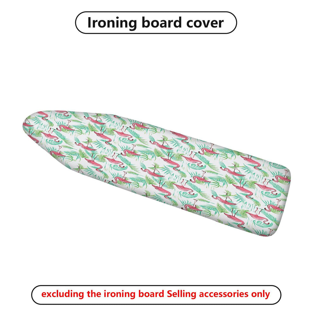 1-Piece Flamingo Green Tropical  Ironing Board Cover, Universal Size, Without Board