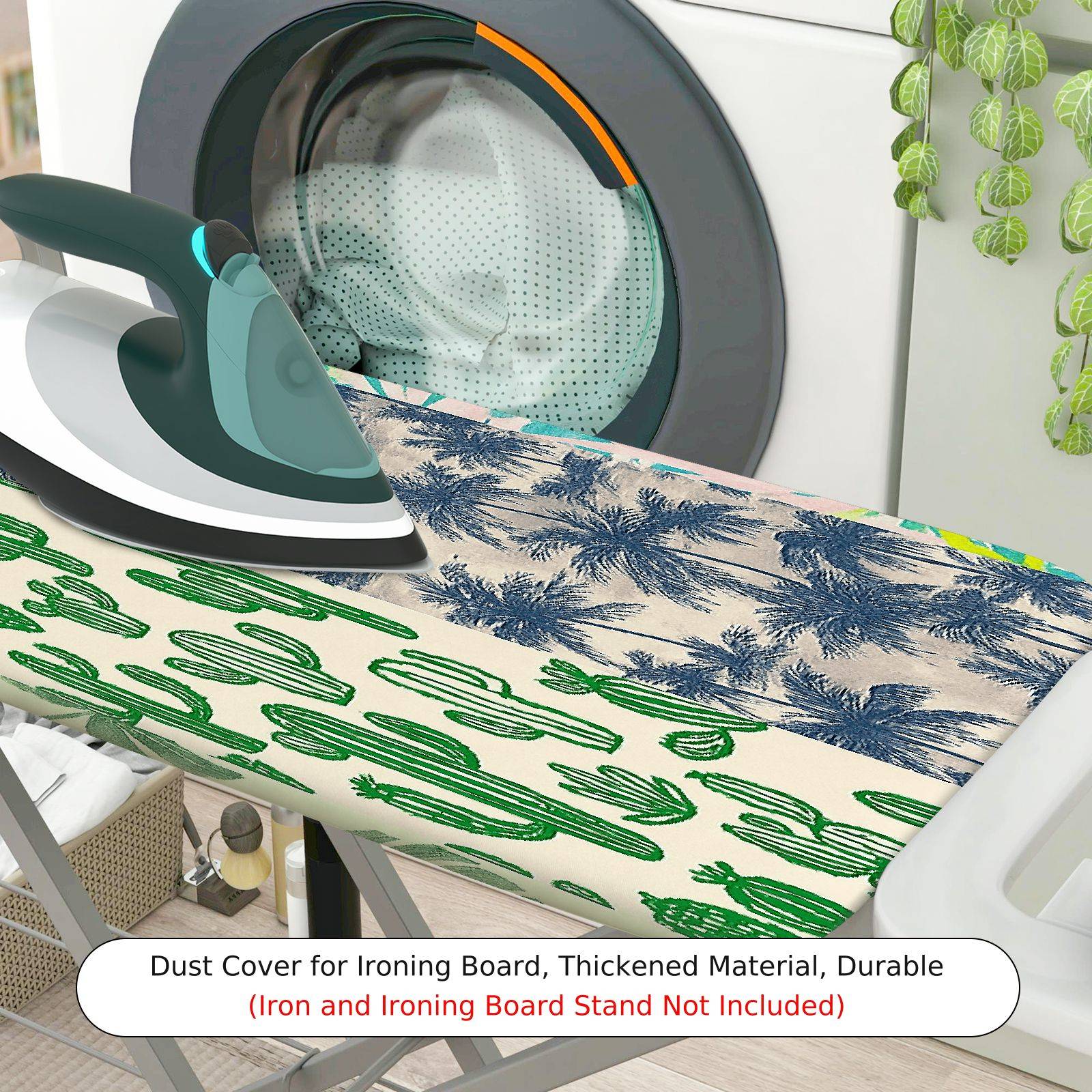 1-Piece Tropical Green Blue Nature  Ironing Board Cover, Universal Size, Without Board