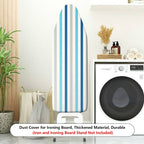 1-Piece Striped Blue White Classic  Ironing Board Cover, Universal Size, Without Board