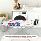 1-Piece Patriotic Stars Stripes Hearts  Ironing Board Cover, Universal Size, Without Board