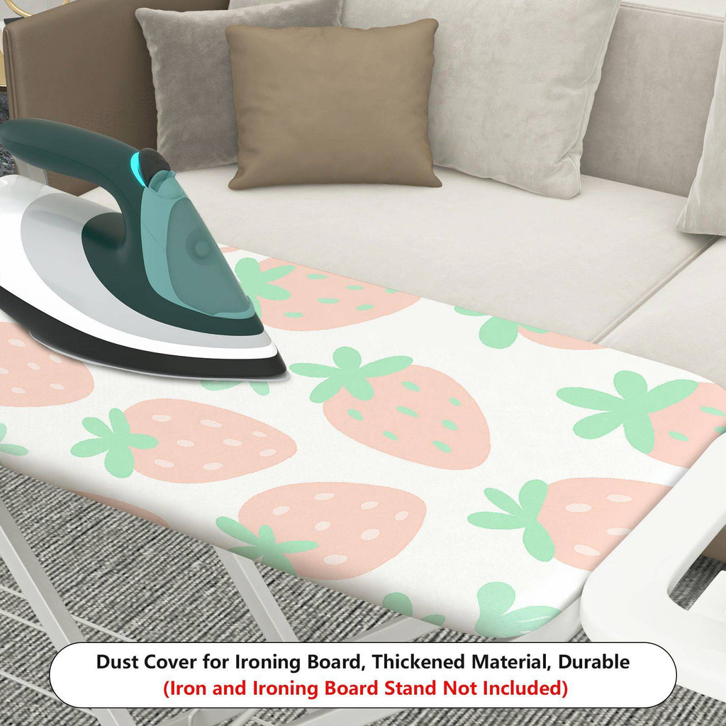 1-Piece Strawberry White Green Decorative  Ironing Board Cover, Universal Size, Without Board